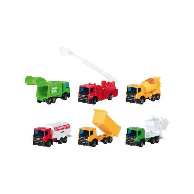 Camioane autoutilitare, pentru copii 3 ani+,  set 5 modele, goki