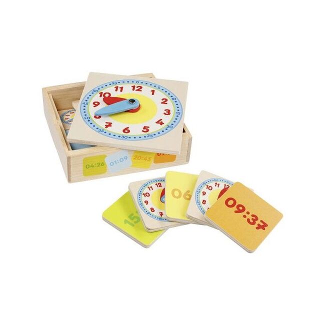 Ceas copii pentru invatarea orei ,   set educativ goki din lemn