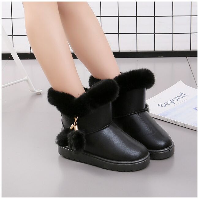 Cizme negre imblanite cu ciucurei li002a-1-ac