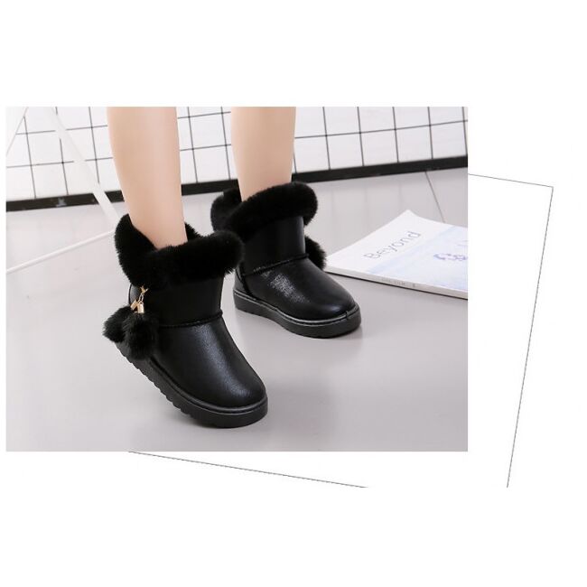 Cizme negre imblanite cu ciucurei li002a-1-ac