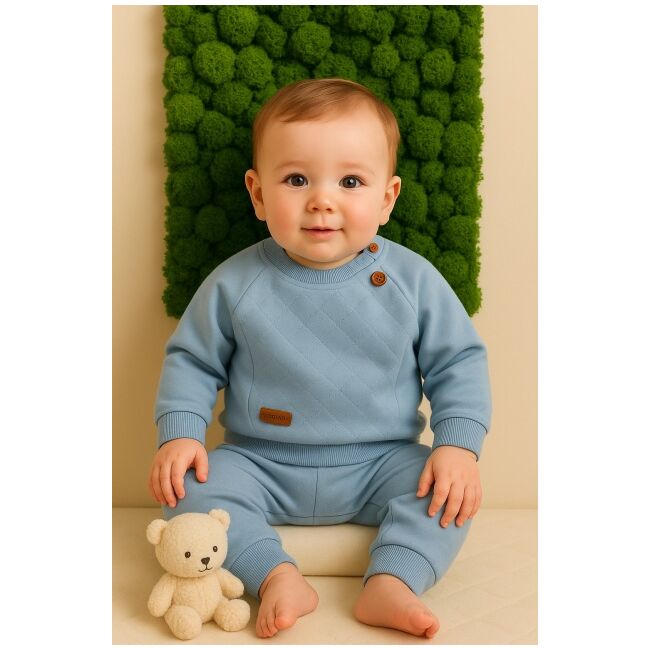 Costumas bleu bebelusi – set calduros si confortabil pentru baietei trmd0801