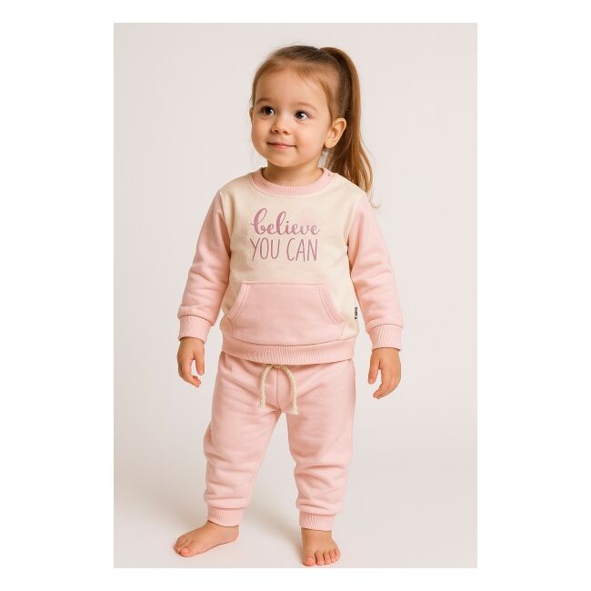 Costumas roz fetita believe you can – confort si stil amtr4049