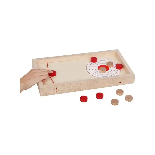 Joc de masa, super puck, de lemn, pentru copii si adulti 5 ani+, goki - joc de indemanare