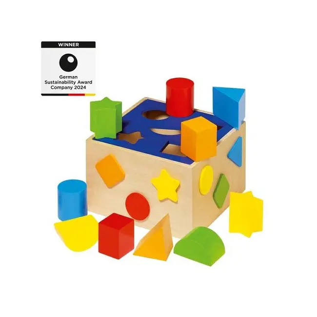 Joc de sortare forme geometrice, din lemn, pentru copii 1 an+, goki - jucarii educative