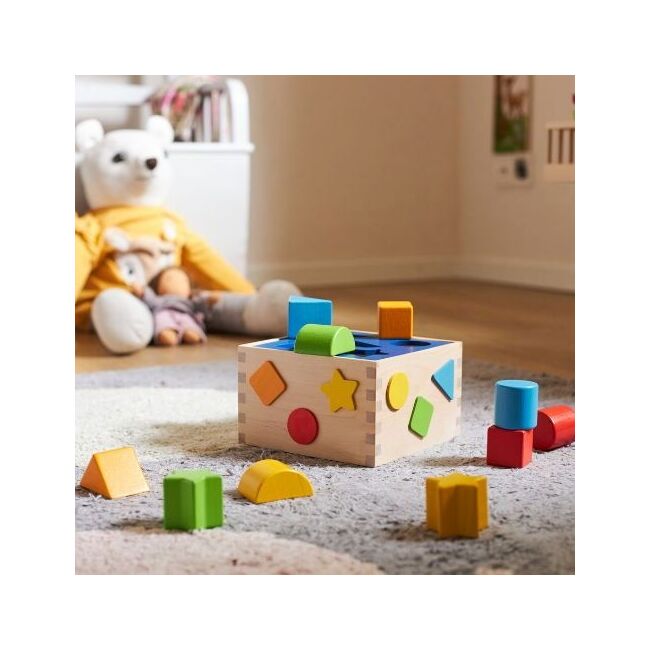 Joc de sortare forme geometrice, din lemn, pentru copii 1 an+, goki - jucarii educative