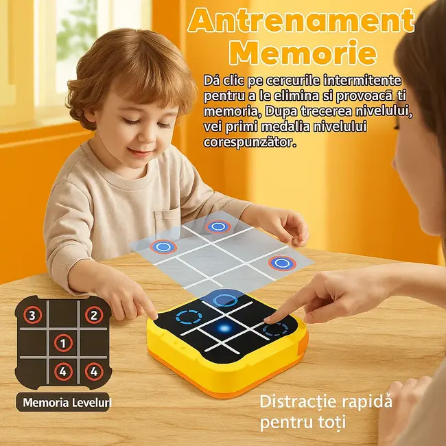 Joc x si 0 electronic ,   logica, memorie si distractie fara ecrane