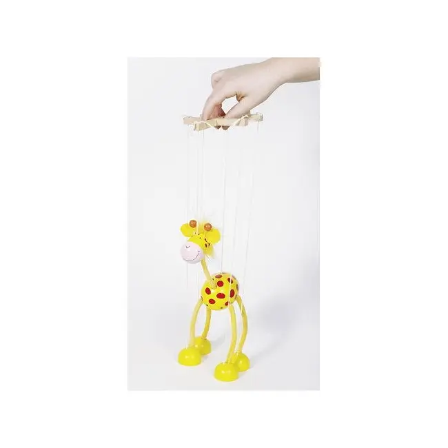 Marioneta girafa, de lemn, 27 cm, 3 ani+, goki