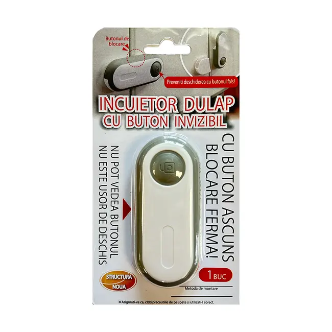 Opritor usi dulap, cu buton invizibil, 1 buc