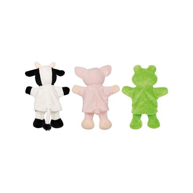 Papusi de teatru pentru copii, vacuta-porcusor-broscuta, 1 an+, set 3 buc, goki