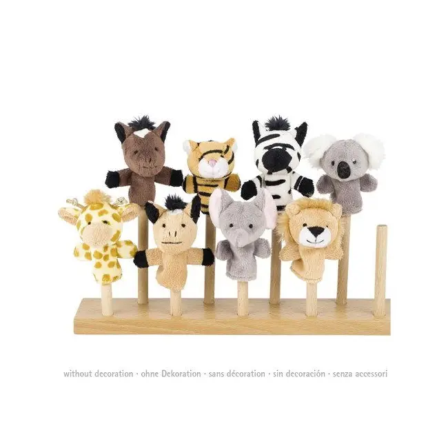 Papusi pentru degete, cu animalute salbatice, pentru copii, 1 an+, set 8 buc, goki