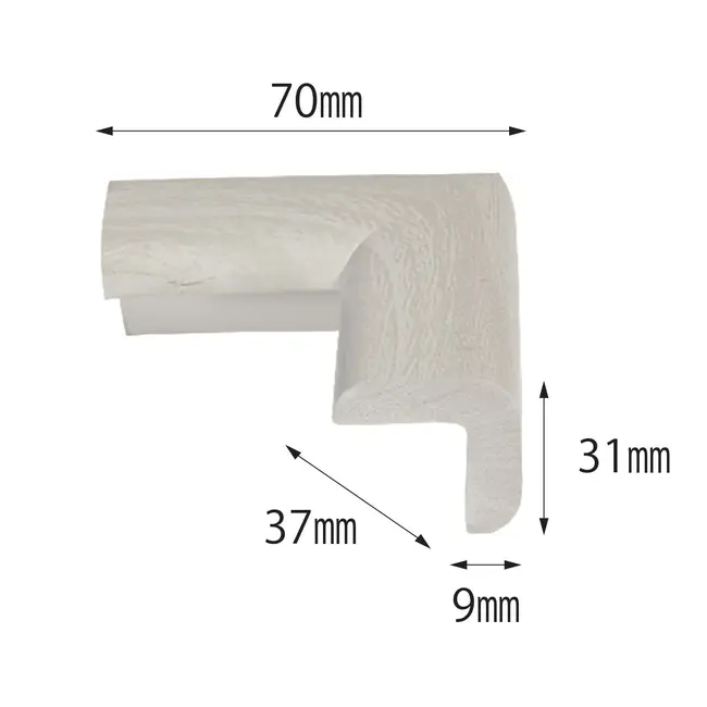 Protectie colturi mobila, din spuma, culoarea lemnului alb