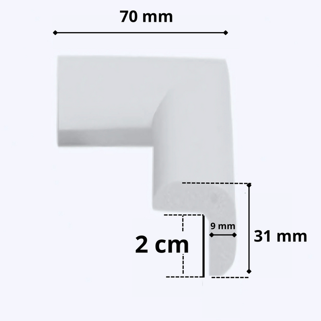 Protectie colturi mobila copii set 4buc spuma lemn alb   carboysafety