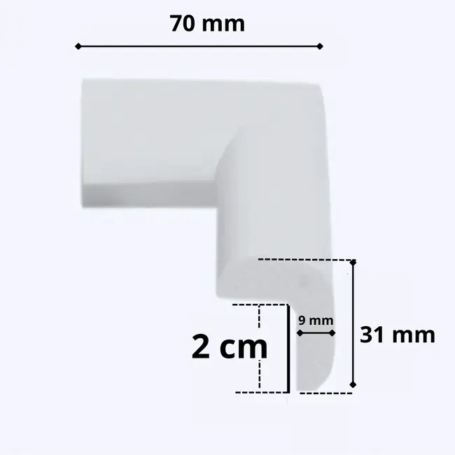 Protectie colturi mobila copii set 4buc spuma lemn alb   carboysafety