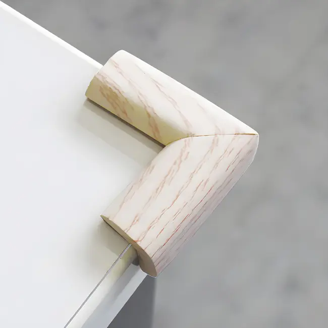 Protectie colturi mobila copii set 4buc spuma lemn alb   carboysafety