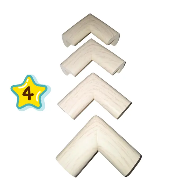 Protectie colturi mobila copii set 4buc spuma lemn alb   carboysafety