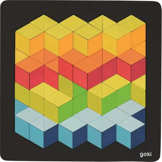 Puzzle 3d lemn copii, 46 piese, goki