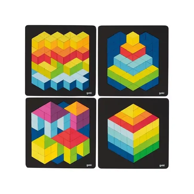 Puzzle 3d lemn copii, 46 piese, goki