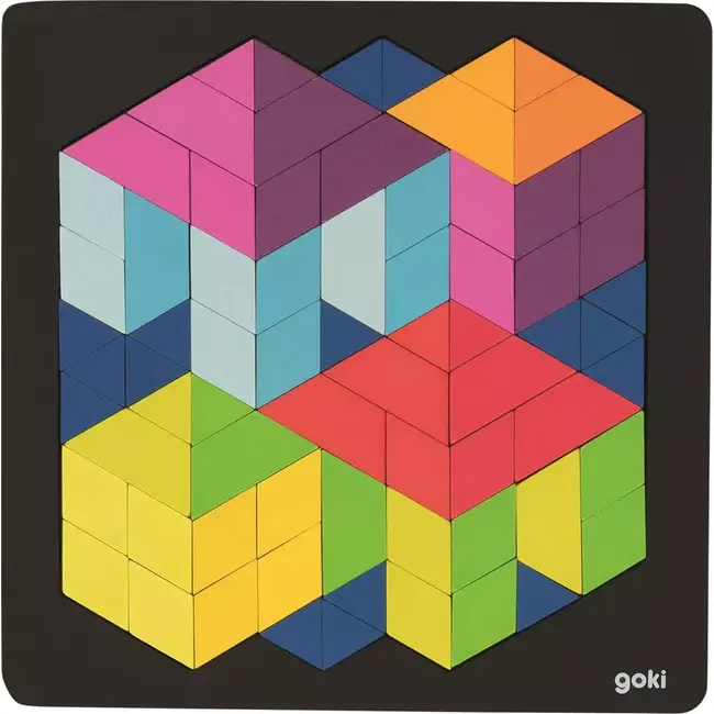 Puzzle 3d lemn copii, 46 piese, goki