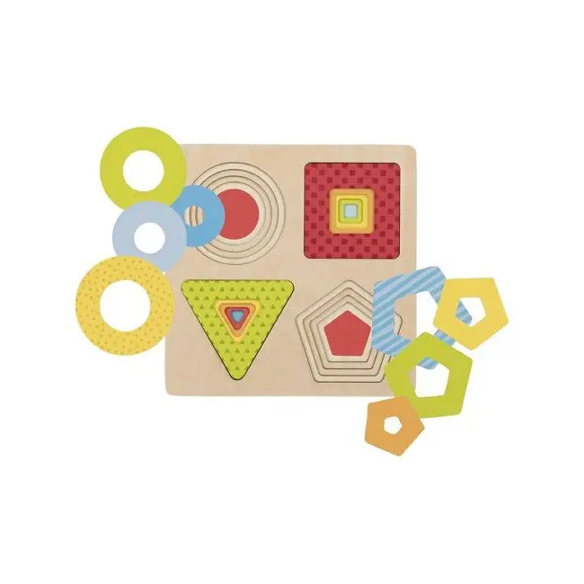 Puzzle copii 2 ani+ forme geometrice de lemn goki   carboysafety