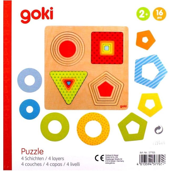 Puzzle copii 2 ani+ forme geometrice de lemn goki   carboysafety