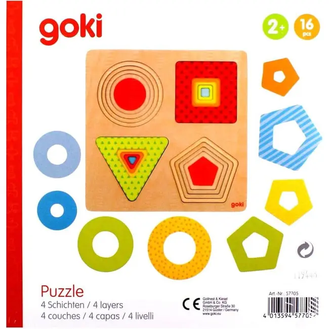 Puzzle copii 2 ani+ forme geometrice de lemn goki   carboysafety