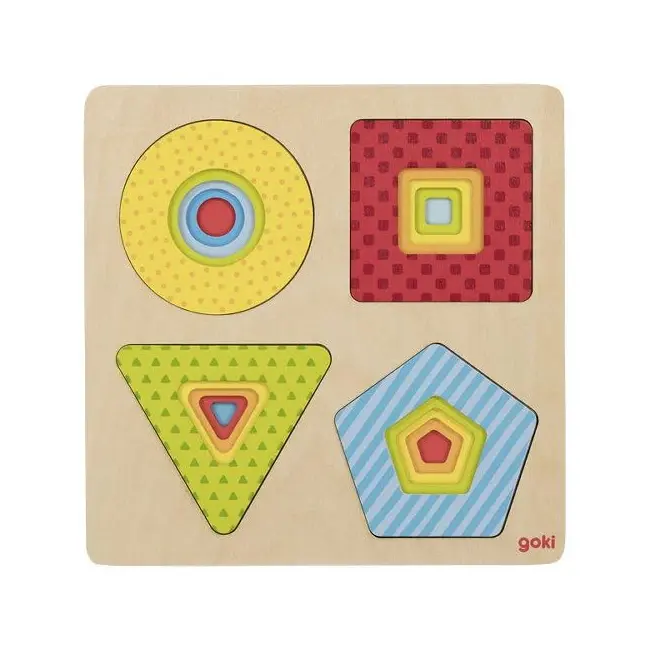 Puzzle copii 2 ani+ forme geometrice de lemn goki   carboysafety