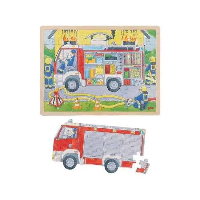 Puzzle copii 3 ani+ masina de pompieri 2 in 1 goki   carboysafety