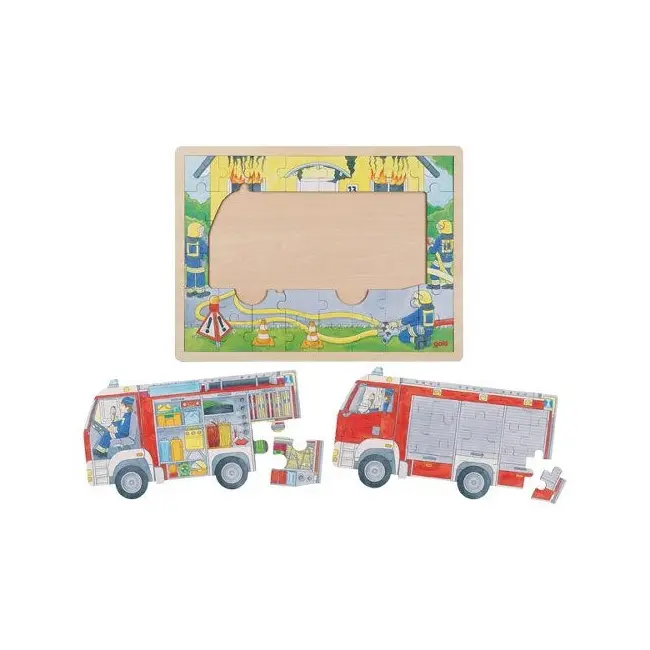 Puzzle copii 3 ani+ masina de pompieri 2 in 1 goki   carboysafety