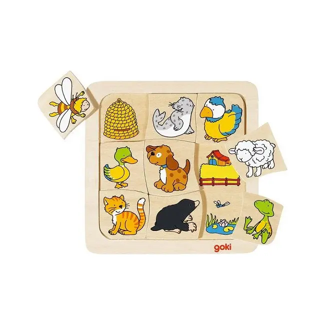 Puzzle incastru copii 2 ani+ unde locuiesc animalele goki   carboysafety.ro