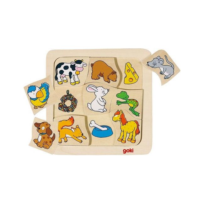Puzzle incastru educativ copii 2 ani+ animale si hrana lor goki   carboysafety