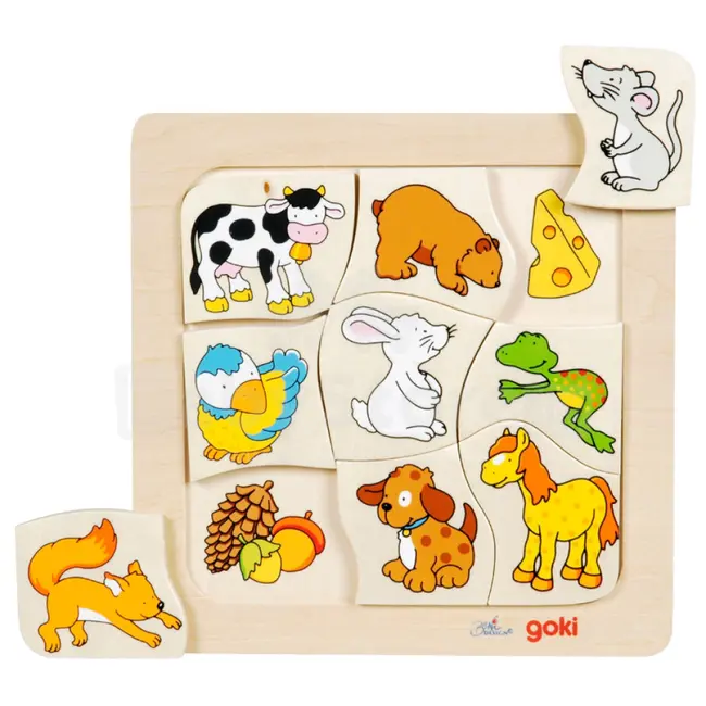 Puzzle incastru educativ copii 2 ani+ animale si hrana lor goki   carboysafety