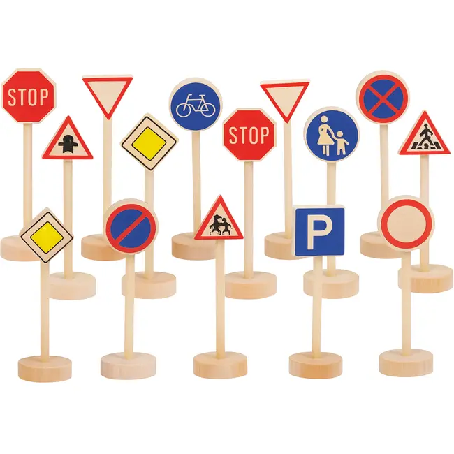 Semne de circulatie copii set 15 buc lemn goki