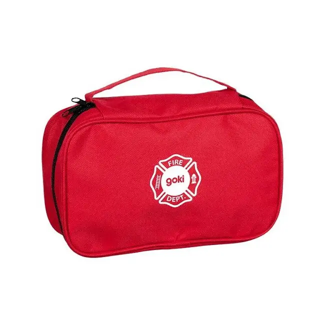 Set de joaca pompieri, geanta de urgenta cu accesorii de lemn, goki - joc de rol