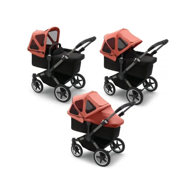 Capotina cu extensie plasa insecte Bugaboo Donkey Sunrise Red