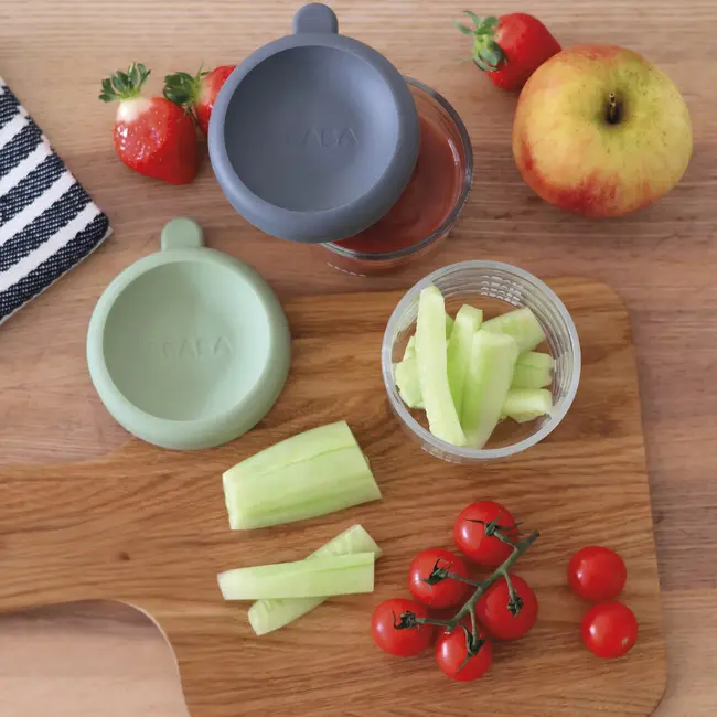 Set 2 recipiente ermetice sticla Beaba 150 ml Mineral Sage Green