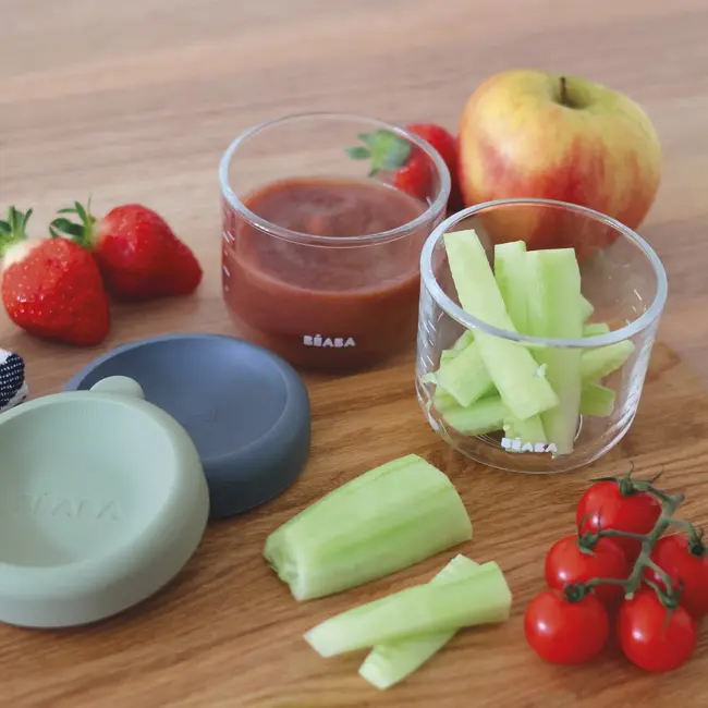 Set 2 recipiente ermetice sticla Beaba 150 ml Mineral Sage Green