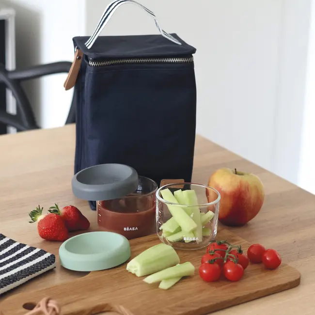 Set 2 recipiente ermetice sticla Beaba 150 ml Mineral Sage Green