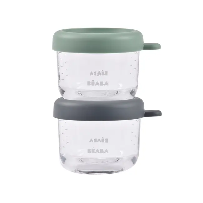 Set 2 recipiente ermetice sticla Beaba 150 ml Mineral Sage Green