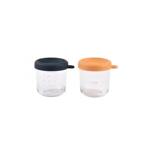 Set 2 recipiente sticla Beaba 250 ml Night Blue Honey