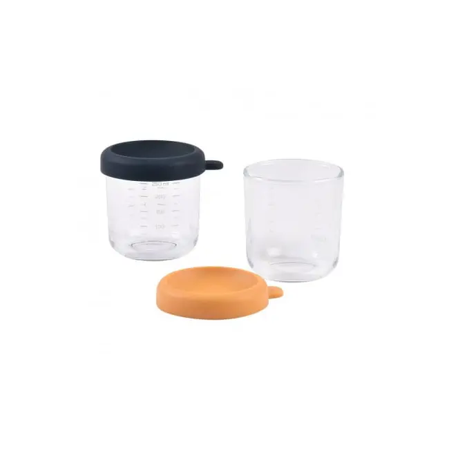Set 2 recipiente sticla Beaba 250 ml Night Blue Honey