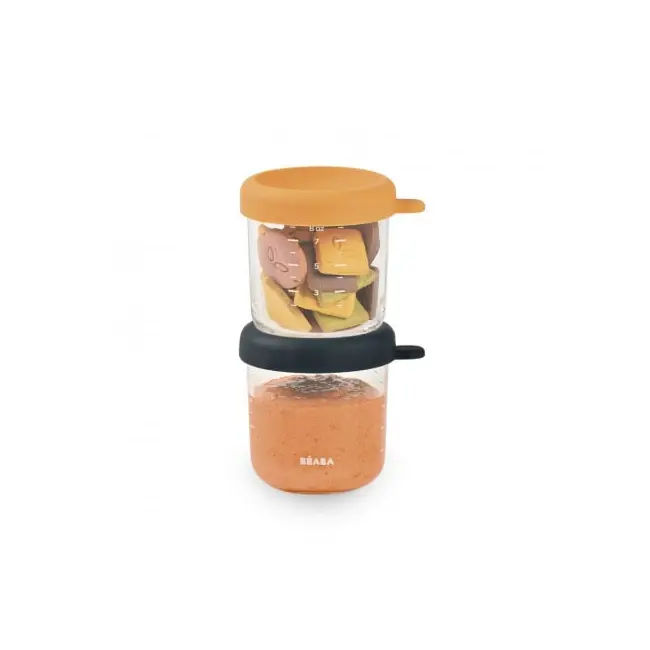 Set 2 recipiente sticla Beaba 250 ml Night Blue Honey