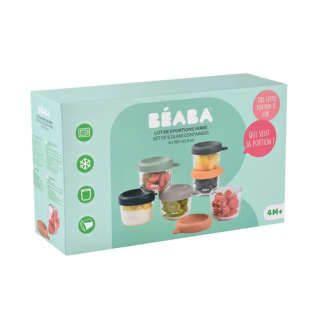 Set 6 recipiente sticla Beaba 150 ml Sunrise