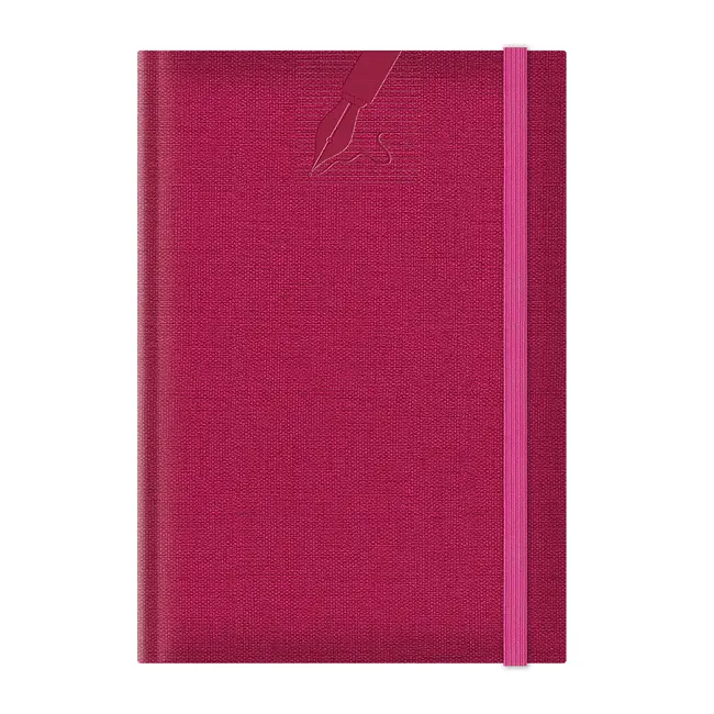 Agenda nedatata A5 Colere, elastic, hartie alba, coperta fucsia BPTCEJ261503