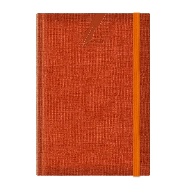 Agenda nedatata A5 Colere, elastic, hartie alba, coperta orange BPTCEJ261506