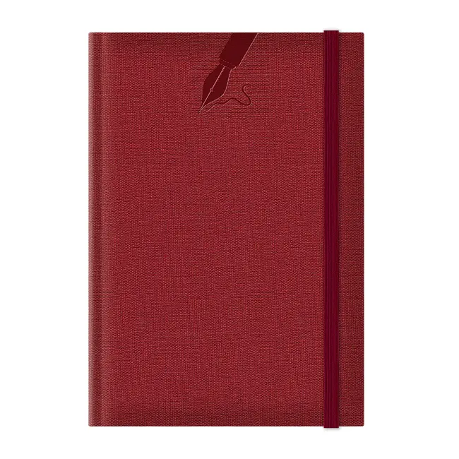 Agenda nedatata A5 Colere, elastic, hartie alba, coperta rosu inchis BPTCEJ261502