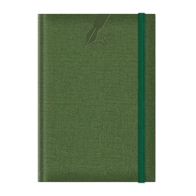 Agenda nedatata A5 Colere, elastic, hartie alba, coperta verde BPTCEJ261504