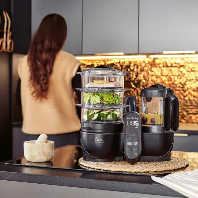 Babymoov - robot multifunctional 5 in 1 nutribaby (+) xl, mineral black bbba001140