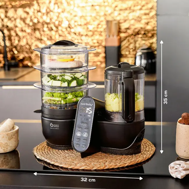 Babymoov - robot multifunctional 5 in 1 nutribaby (+) xl, mineral black bbba001140