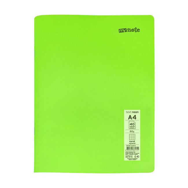 Caiet capsat Mynote, format A4, 40 file offset 60 g/mp, liniatura matematica, coperta PP neon, mix de 8 culori BPTCCI0002119