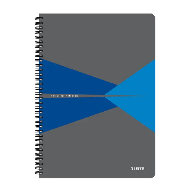 Caiet cu spira A4 Leitz Office, carton laminat FSC, 90f, dictando, albastru BPTCSL464835